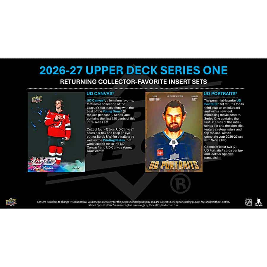 2026-27 Upper Deck Series 1 Hockey 4 Box 1/3 Case Break Pick Your Team #1